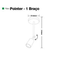 Plafon Pointer Taschibra 1xe27 Preto 16x16x34cm