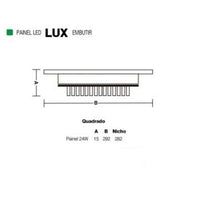Placa Led Embutir Quadrada Brasilux 24w 6500k Bivolt