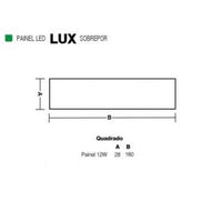 Placa Led Sobrepor Quadrada 12w 6500k Bivolt Brasilux