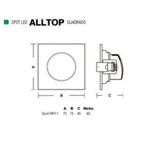 Spot Led Mr11 Quadrado 3w 3000k Brasilux