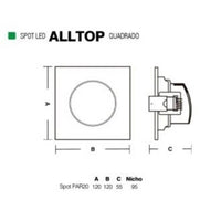 Spot Embutir Quadrado Led Par20 7w 6500k Brasilux