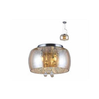 Pendente Plafon Cristal Taschibra Coliseu 300 3xg9 Âmbar Brasilux