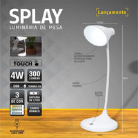 Luminária De Mesa Led Taschibra Splay Recarregável Brasilux