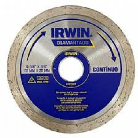 Disco Diamantado Liso Irwin Premium 110mm X 20mm