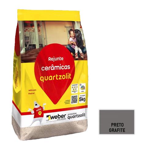 Rejunte Quartzolit Preto Grafite 5kg Saint Gobain