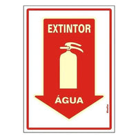 Placa Fotoluminescente Extintor Água 20x30 Amanda Silva Dos Santos