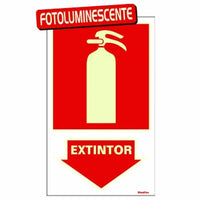 Placa Fotoluminescente Extintor Pó Químico 20x30cm Amanda Silva
