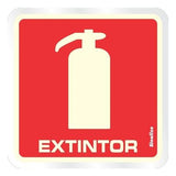 Placa de Sinalização Fotoluminescente para Extintor CO2 - 20x30cm
