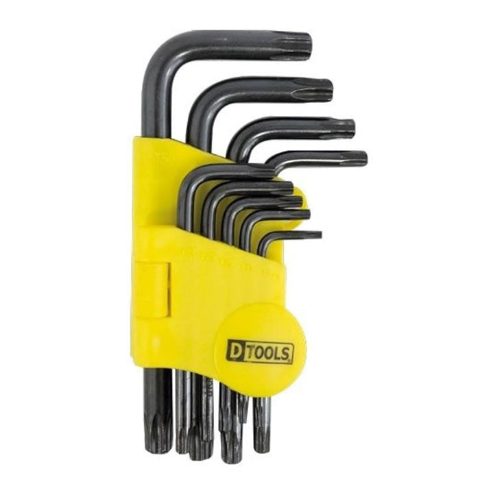 JOGO CHAVE (TORX)  C/SUPORTE 9PCS - DTOOLS
