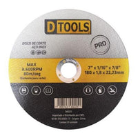 Disco De Corte Dtools Para Aço E Inox 7 Polegadas 1.8mm