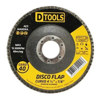 Disco Flap Curvo 4,5 Polegadas Grão 40 Dtools