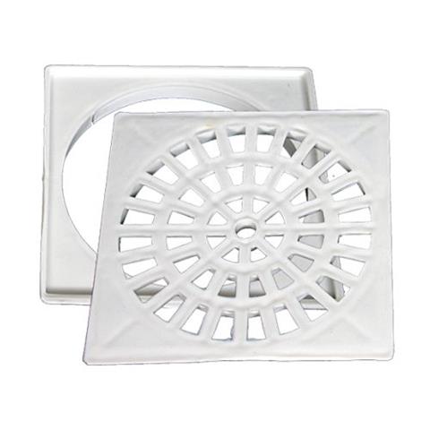 Grelha Quadrada Para Caixa Sifonada 150mm Com Suporte Branca