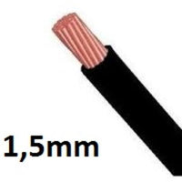 Cabo Flexível 1,5mm Corfio Preto 100 Metros