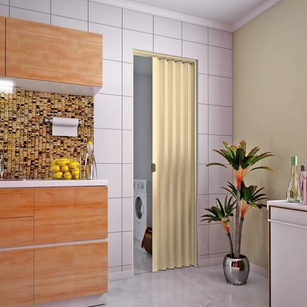 Porta Sanfonada Pvc Bianchini 70cm X 120cm Areia