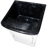 Tanque De Bancada 25L Com Gabinete E Esfregador Fiberblu Preto