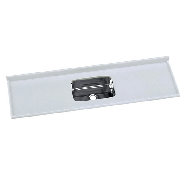Pia De Mármore Sintético Rorato Com Cuba Inox 180x55cm Branco