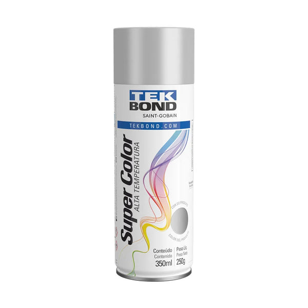 Tinta Spray Alta Temperatura Tekbond Alumínio Fosco 350ml
