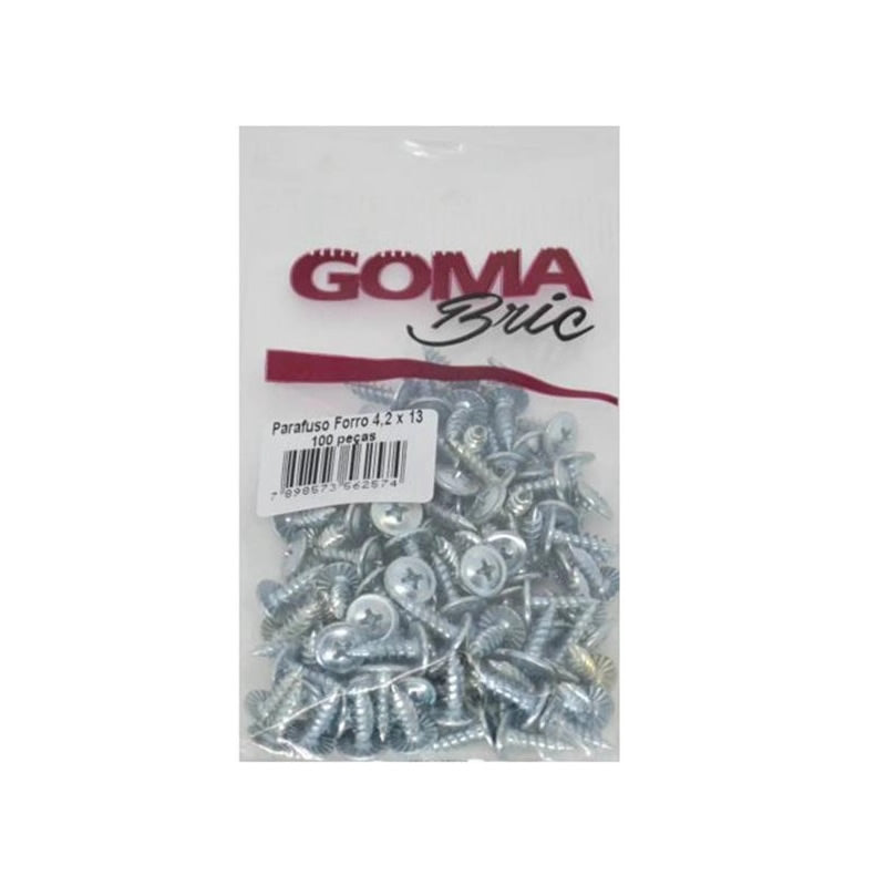 GOMA KIT PARAFUSO DE FORRO 4,2X13MM C/100PÇS