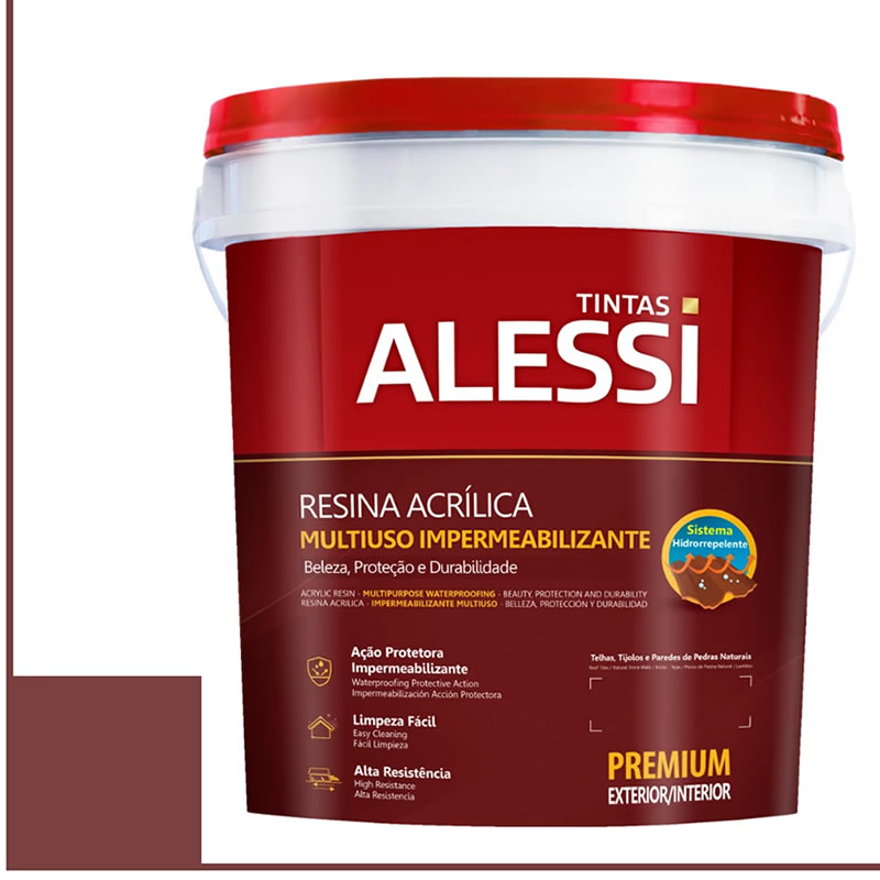 Resina Acrílica Multiuso Alessi Vermelho Óxido 18l Base Água