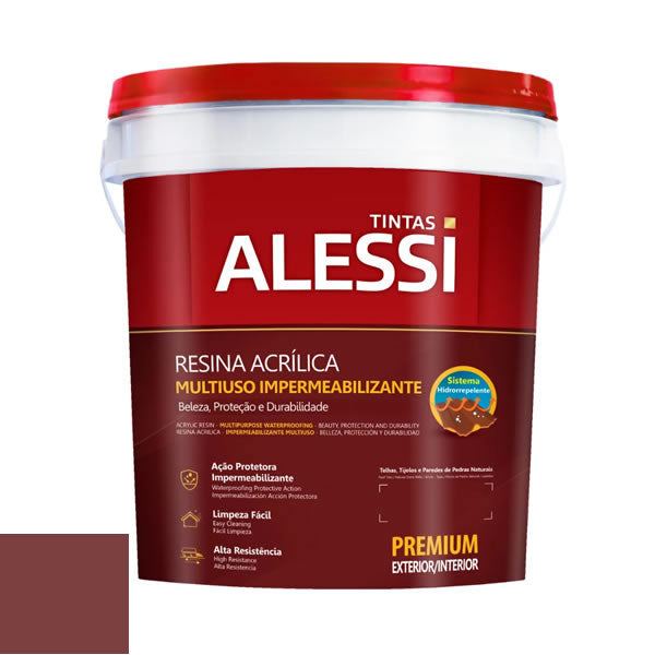 ALESSI RESINA ACRILICA MULTIUSO VERMELHO OXIDO 3,6L B. AGUA