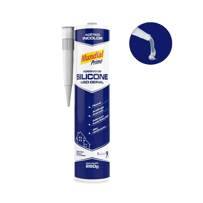 Cola Silicone Incolor Mundial Prime 260g