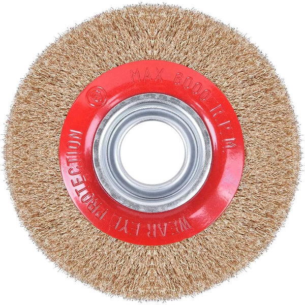 Escova Circular De Aço Ondulado 150mm Com Bucha Worker