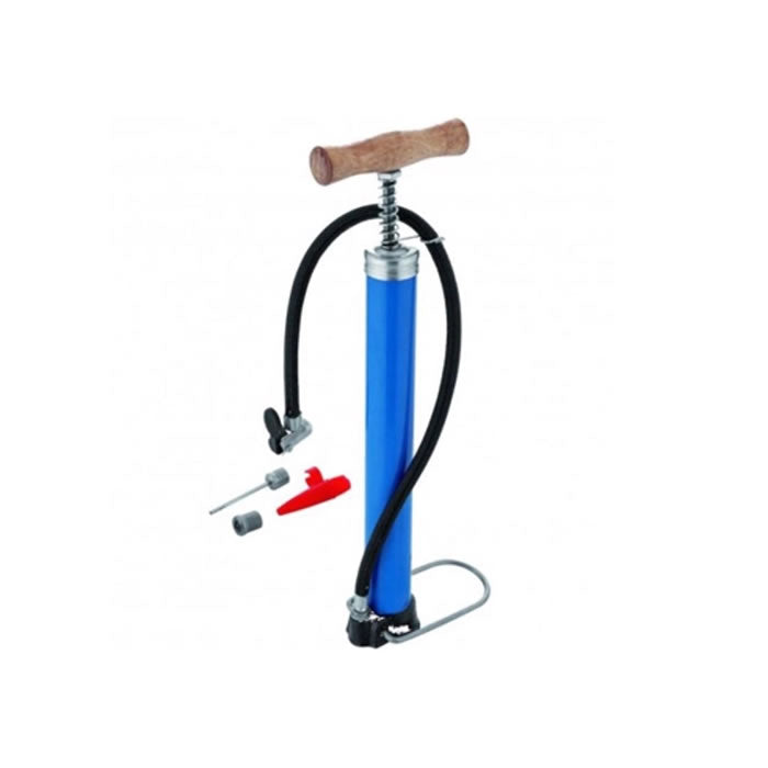 Bomba De Ar Manual Tornado Kala 40cm Em Metal E Madeira Azul