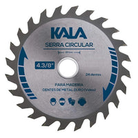 Disco De Serra Circular Kala 110mm 24 Dentes Furo 20mm Para Madeira