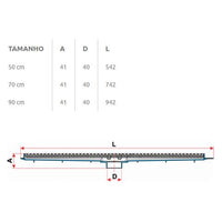 Ralo Linear Tigre 70cm Com Grelha Inox