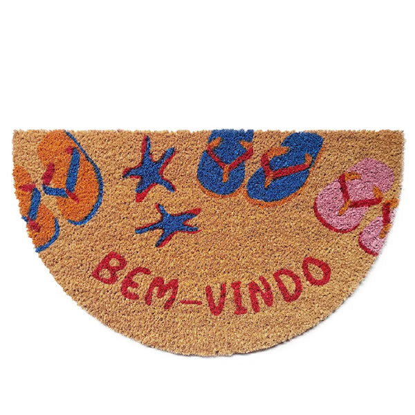 Capacho De Fibra De Coco Praia 60x33cm Komlog