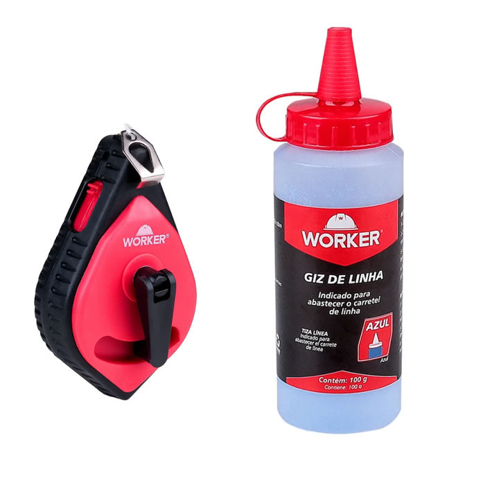 Giz De Linha Worker Combo 30m Azul