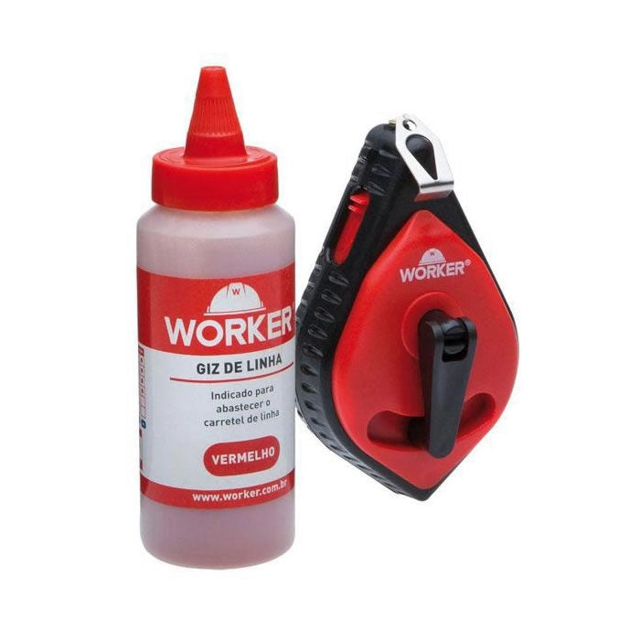 Giz de Linha Combo ABS Vermelho Worker