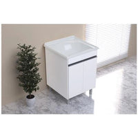 Armário Para Lavanderia Amélia 60cm Com Tanque Rorato Branco