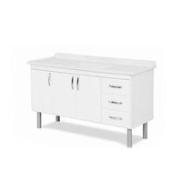 Balcão para Cozinha Tóquio 1442 com 2 Portas e 3 Gavetas Branco