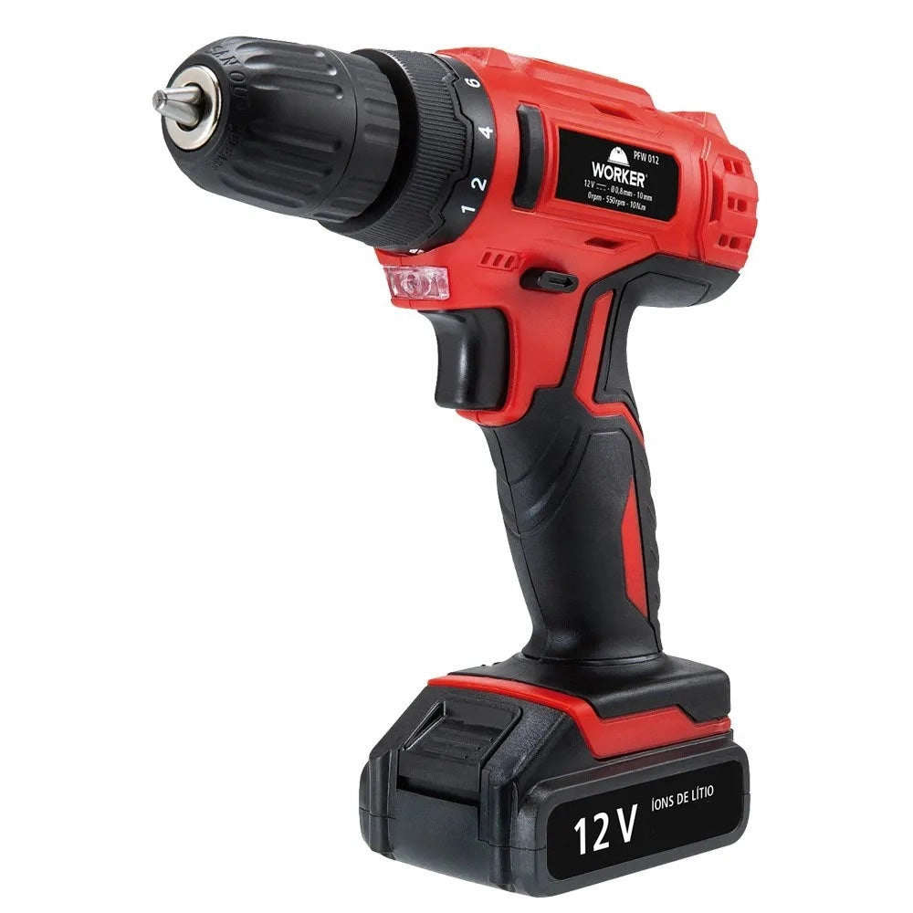 WORKER PARAFUSADEIRA/FURADEIRA BATERIA 12V BIVOLT