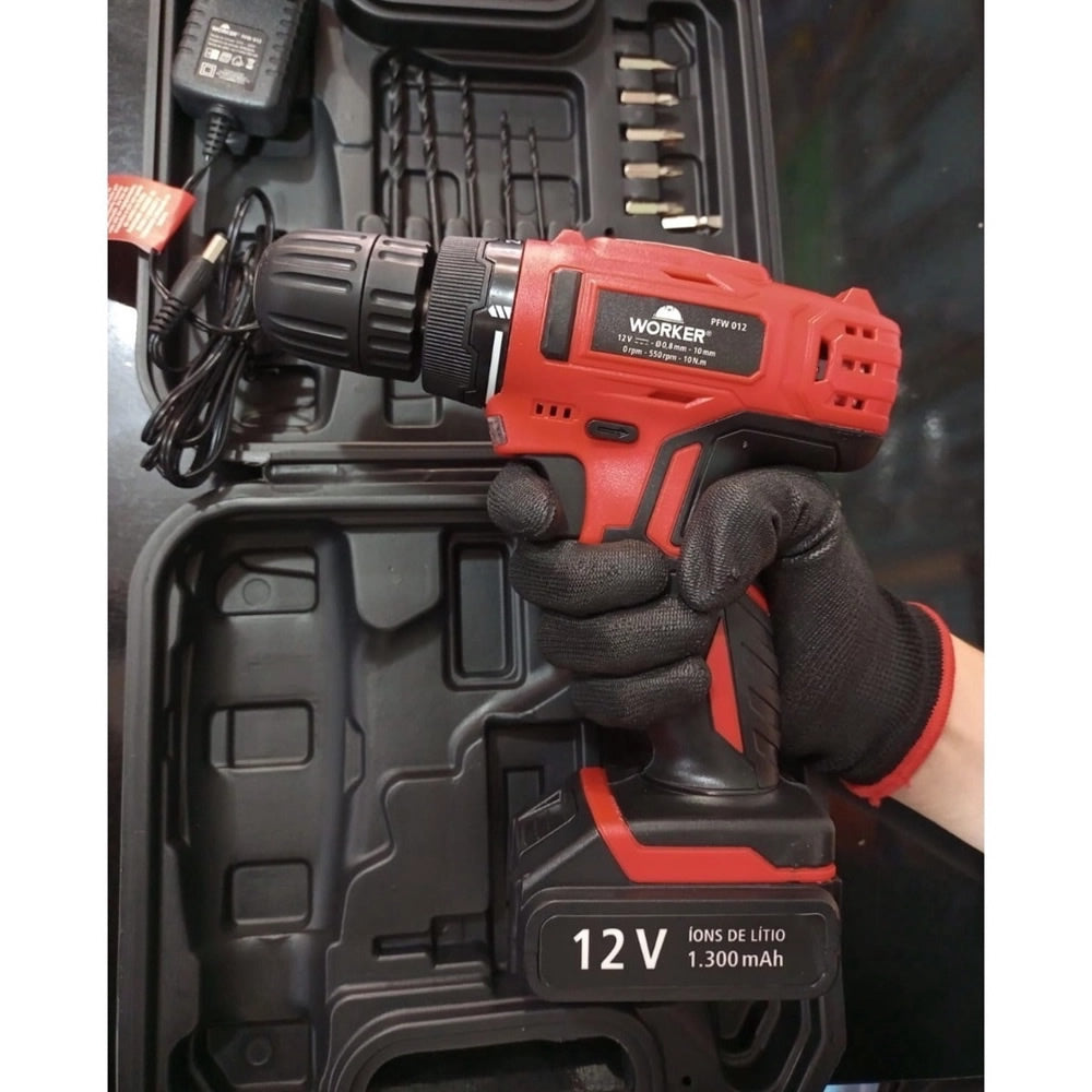 WORKER PARAFUSADEIRA/FURADEIRA BATERIA 12V BIVOLT