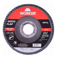 Disco Flap Curvo 114mm Grão 80 Worker