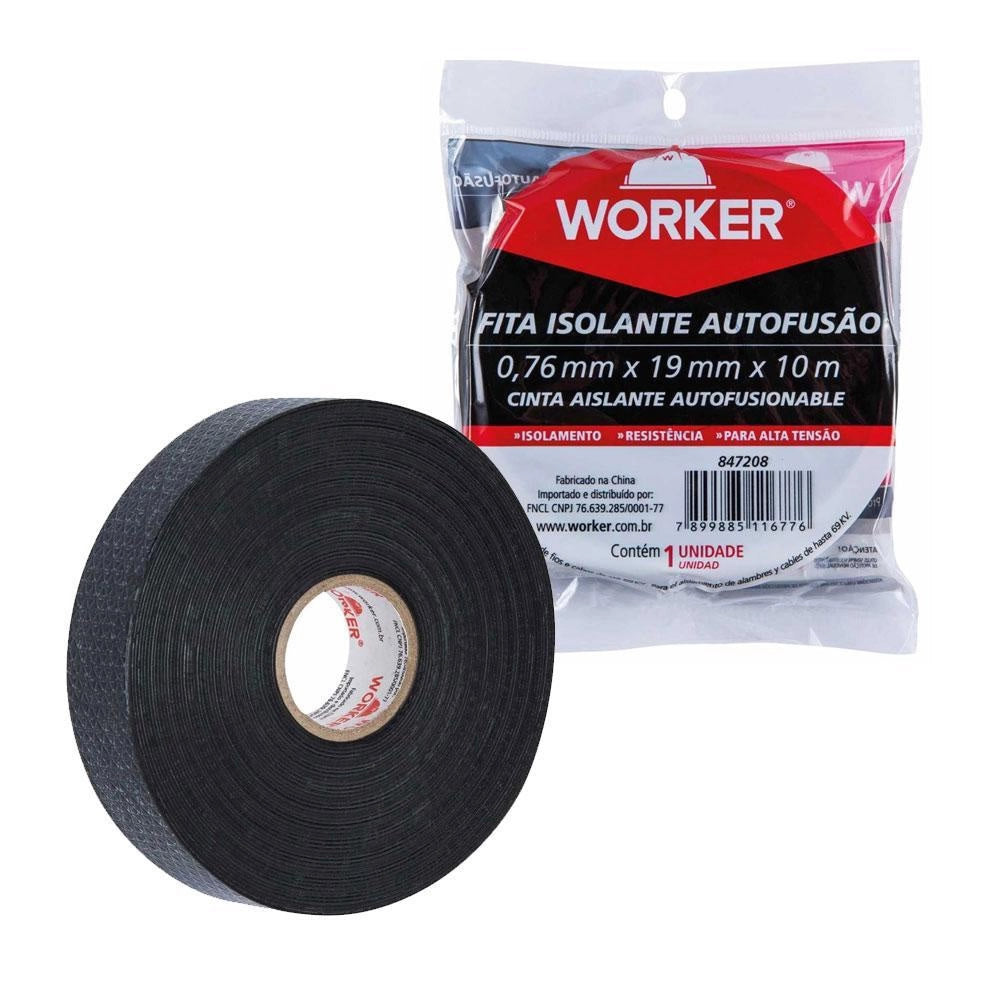 FITA ISOLANTE AUTOFUSAO 19MMX10MTS WORKER