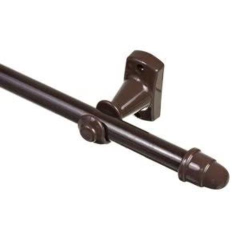 Kit Varão Para Cortina 19mm X 1,5m Imbuia Bella Arte