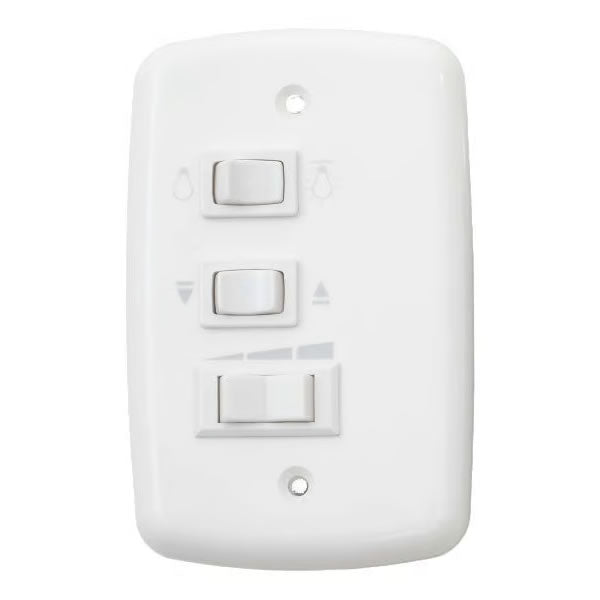 Chave 3 Teclas Para Ventilador 220v Branca Liege