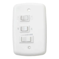 Chave 3 Teclas Para Ventilador 220v Branca Liege