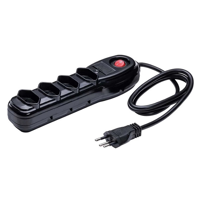 Filtro de Linha 4 Tomadas 1m Preto com Interruptor