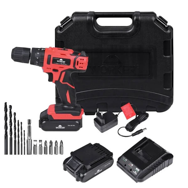 Parafusadeira De Impacto 18v Worker Com 17 Peças