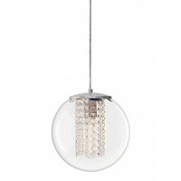 Pendente Taschibra Sfera Cristal E27 Transparente Prata