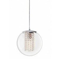Pendente Taschibra Sfera Cristal E27 Transparente Prata