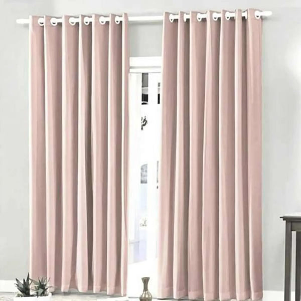 Cortina Bella Janela Slimbali Lisa Rosa Claro 2,60m X 1,70m Com Ilhós