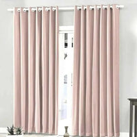 Cortina Bella Janela Slimbali Lisa Rosa Claro 2,60m X 1,70m Com Ilhós
