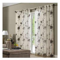 Cortina Duplex Floral Bella Janela 3,60m x 2,50m Marfim