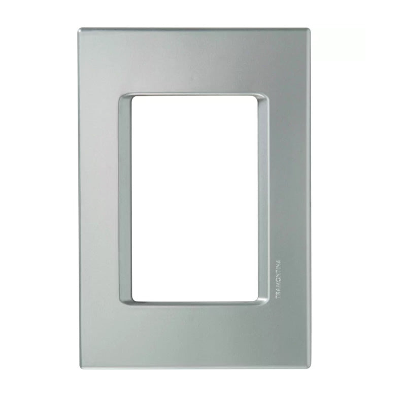 TRAMONTINA IZY FLAT PLACA 4X2 3P JUNTOS PRATA ALUMINIO