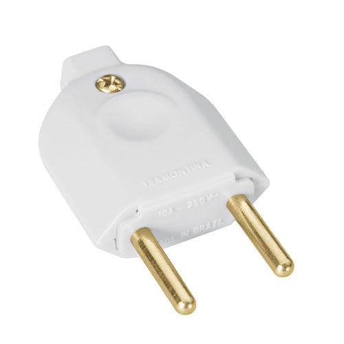 PLUG MACHO 2P 10A BRANCO TRAMONTINA